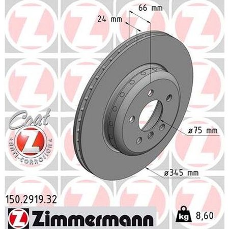 ZIMMERMANN BRAKE DISC - FORMULA F/COATED 150.2919.32